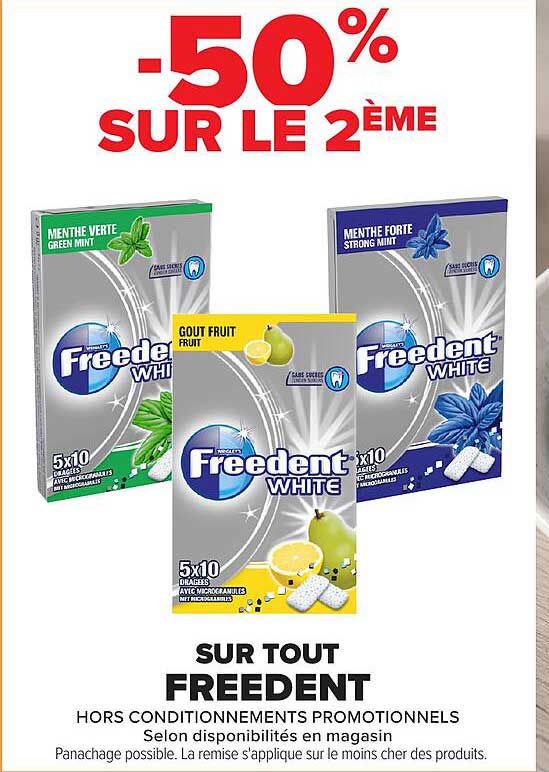 -50% SUR LE 2ÈME SUR TOUT FREEDENT