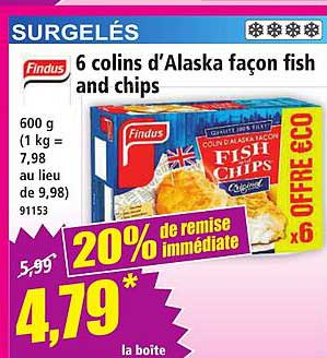 6 colins d’Alaska façon fish and chips