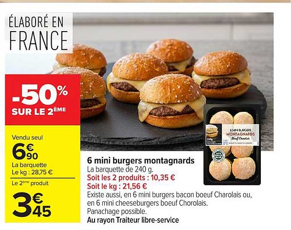 6 mini burgers montagnards