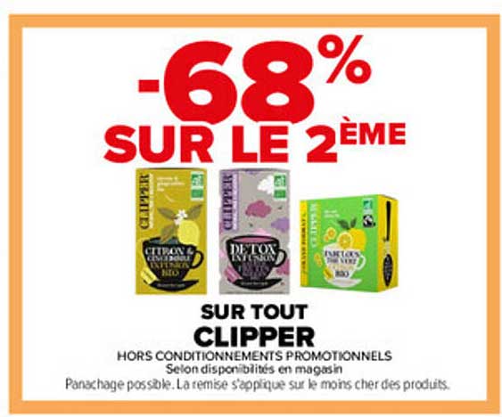 -68% SUR LE 2ÈME SUR TOUT CLIPPER