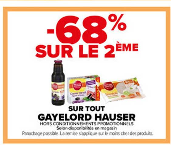 -68% SUR LE 2ÈME SUR TOUT GAYELORD HAUSER HORS CONDITIONNEMENTS PROMOTIONNELS