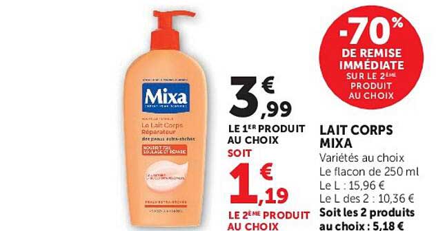 -70% de remise immédiate sur le 2ème produit au choix
