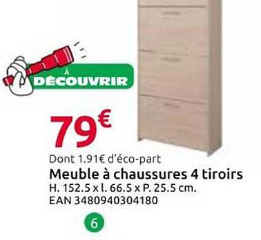 À DÉCOUVRIR Meuble à chaussures 4 tiroirs