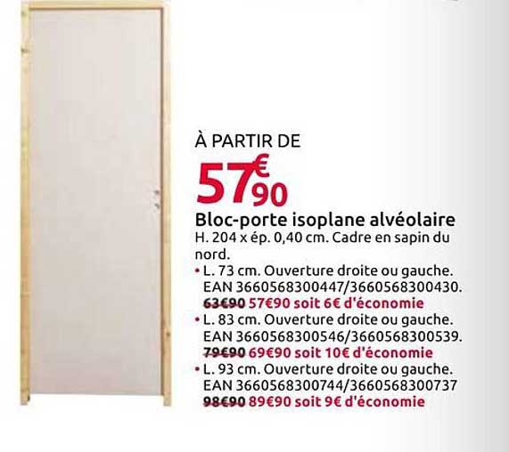 À PARTIR DE 57€90