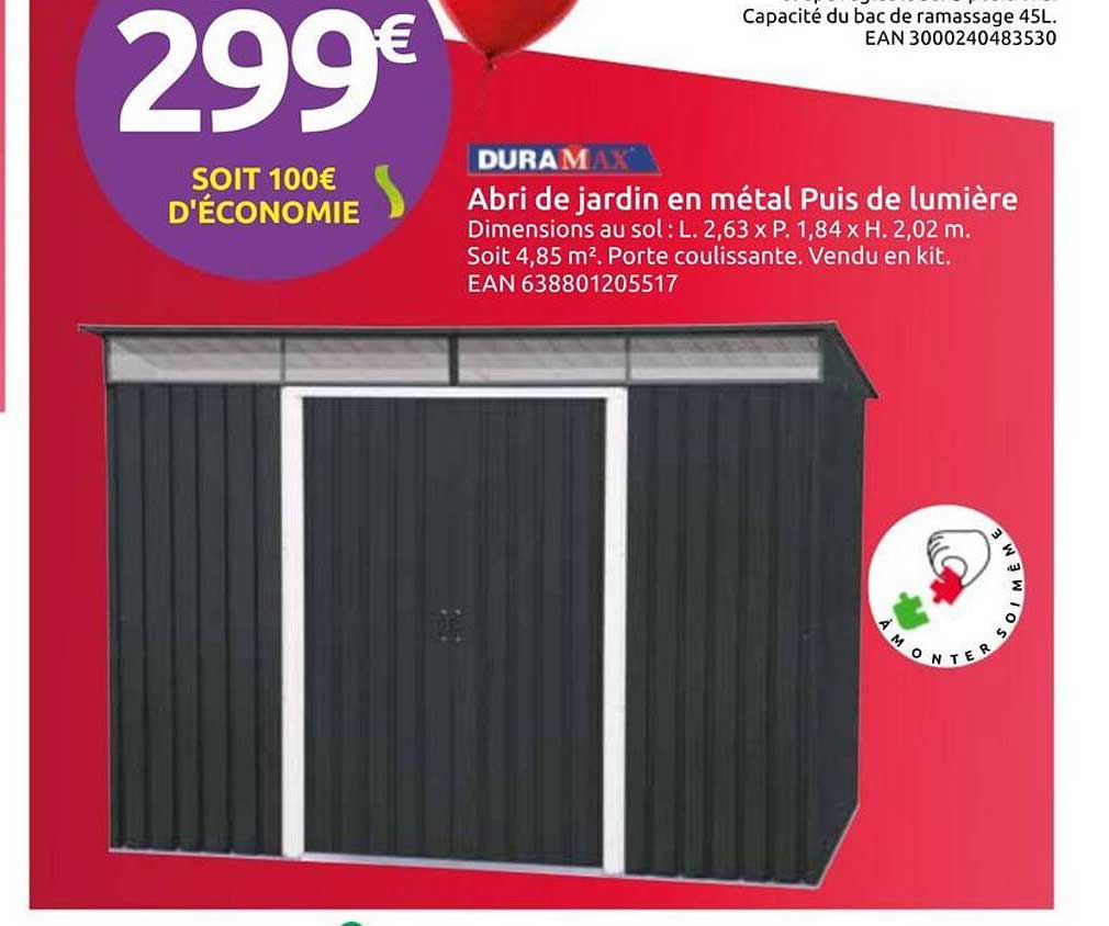 Abri de jardin en métal Puis de lumière