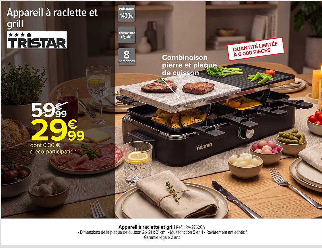 Appareil à raclette et grill