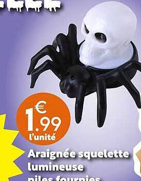 Araignée squelette lumineuse piles fournies