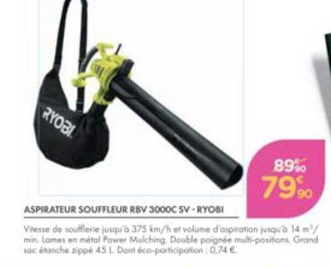 ASPIRATEUR SOUFFLEUR RBV 3000C 5V - RYOBI