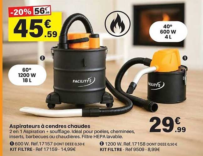 Aspirateurs à cendres chaudes