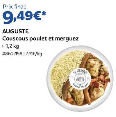 AUGUSTE Couscous poulet et merguez