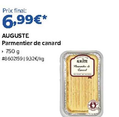AUGUSTE Parmentier de canard