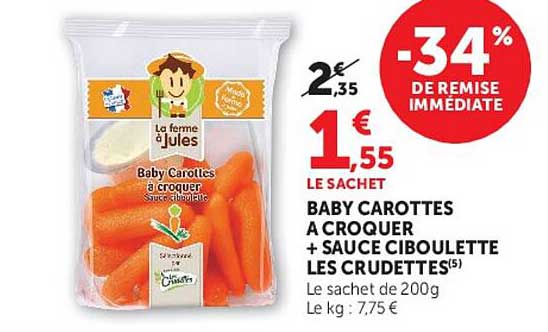 BABY CAROTTES A CROQUER + SAUCE CIBOULETTE LES CRUDETTES