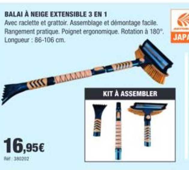 BALAI À NEIGE EXTENSIBLE 3 EN 1