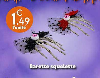 Barette squelette