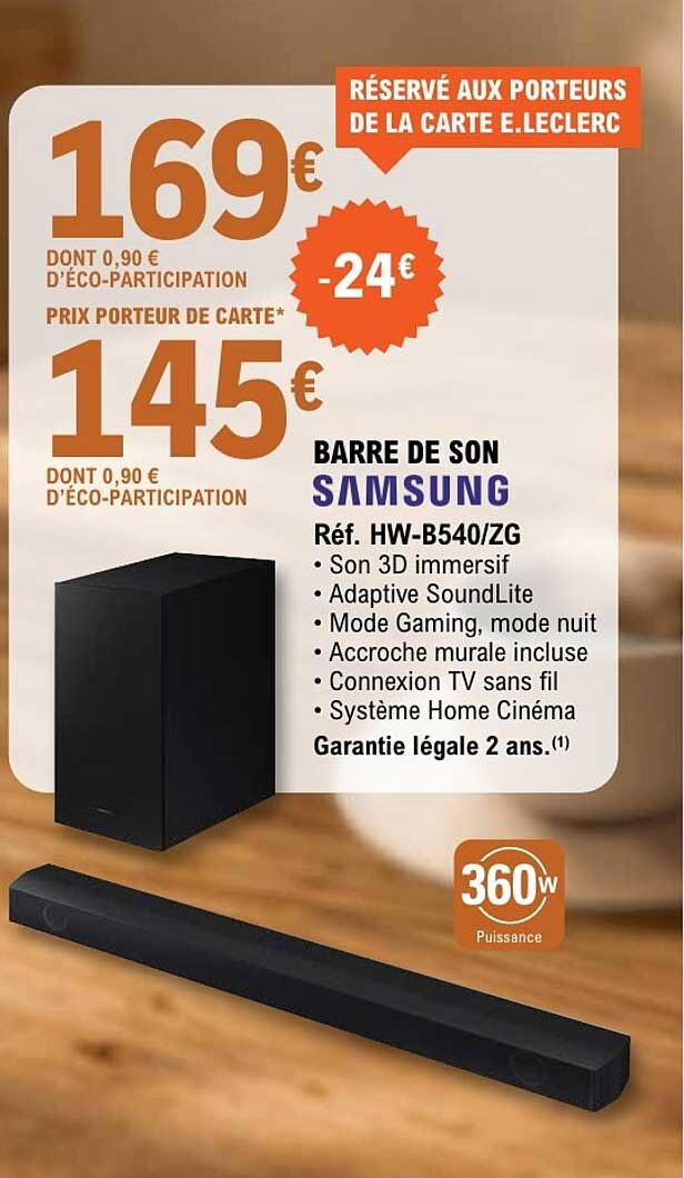 BARRE DE SON SAMSUNG Réf. HW-B540/ZG