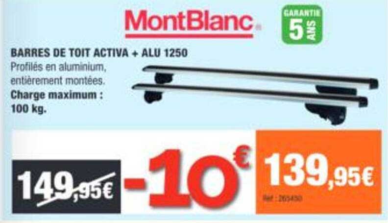 BARRES DE TOIT ACTIVA + ALU 1250