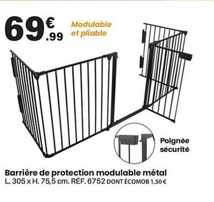 Barrière de protection modulable métal
