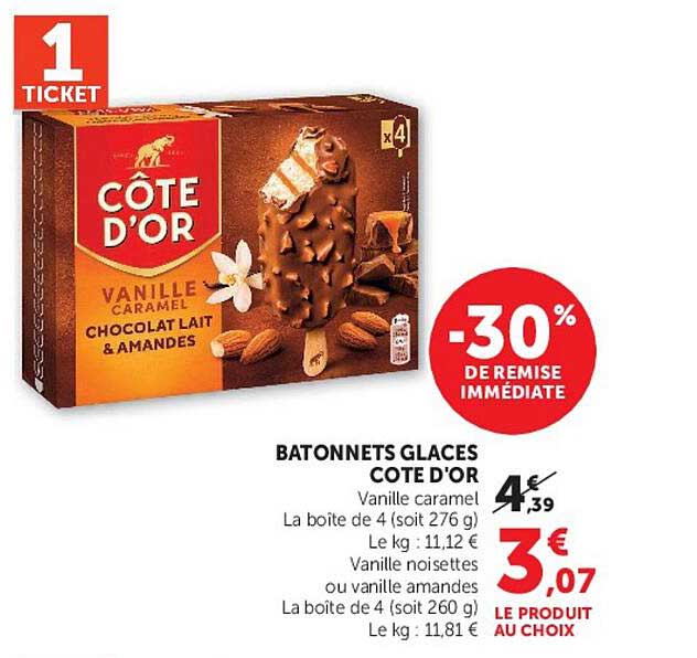 BATONNETS GLACES COTE D'OR
