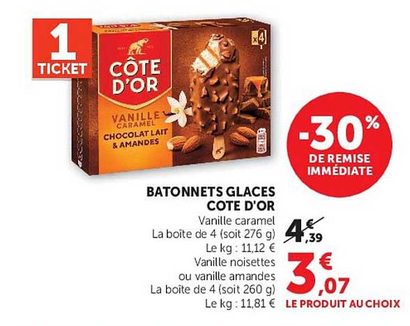 BATONNETS GLACES COTE D'OR