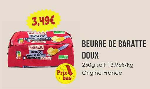 BEURRE DE BARATTE DOUX