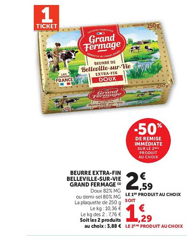 BEURRE EXTRA-FIN BELLEVILLE-SUR-VIE GRAND FERMIAGE