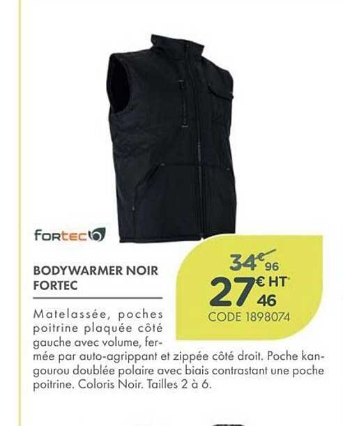 BODYWARMER NOIR FORTEC