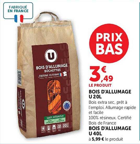 BOIS D'ALLUMAGE U 20L
