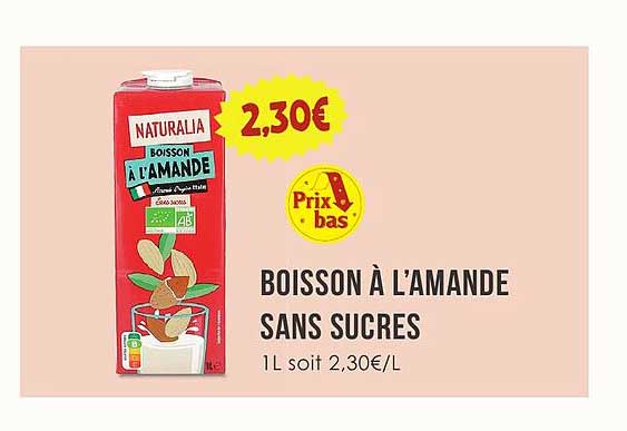 BOISSON À L’AMANDE SANS SUCRES