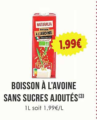 BOISSON À L'AVOINE SANS SUCRES AJOUTÉS