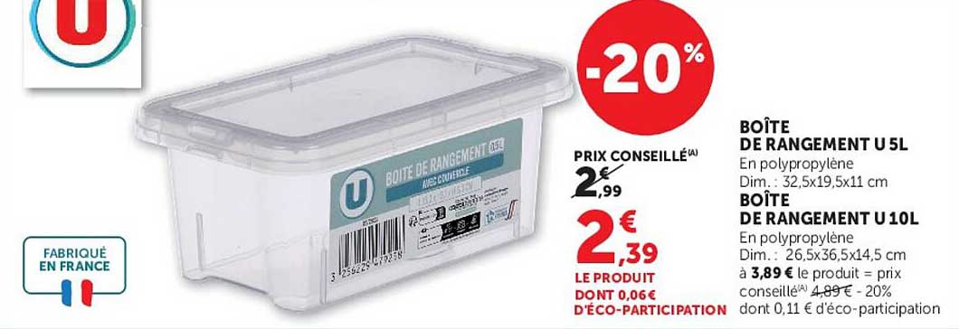 BOÎTE DE RANGEMENT U 5L
