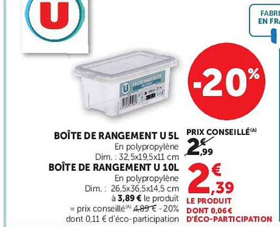 BOÎTE DE RANGEMENT U 5L