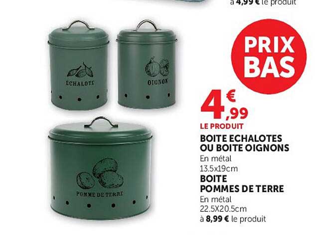 BOITE ECHALOTES OU BOITE OIGNONS