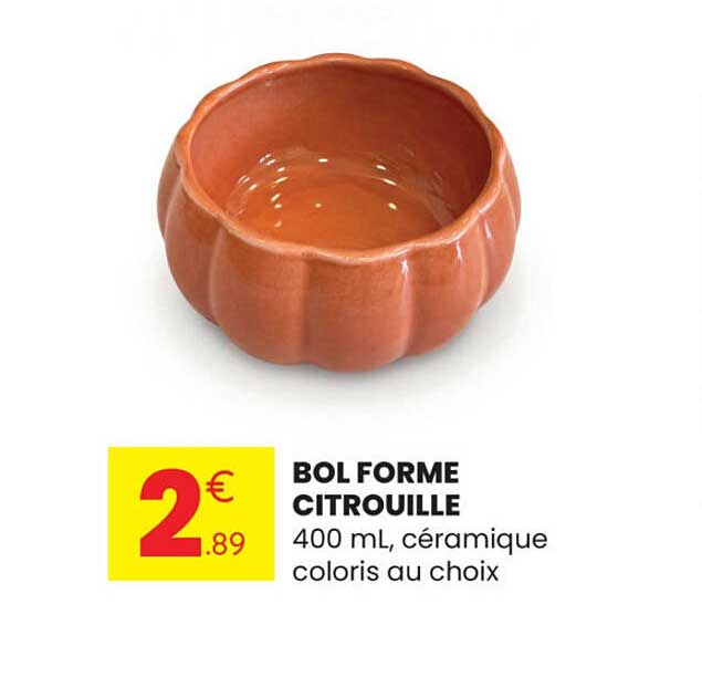 BOL FORME CITROUILLE 400 mL, céramique coloris au choix