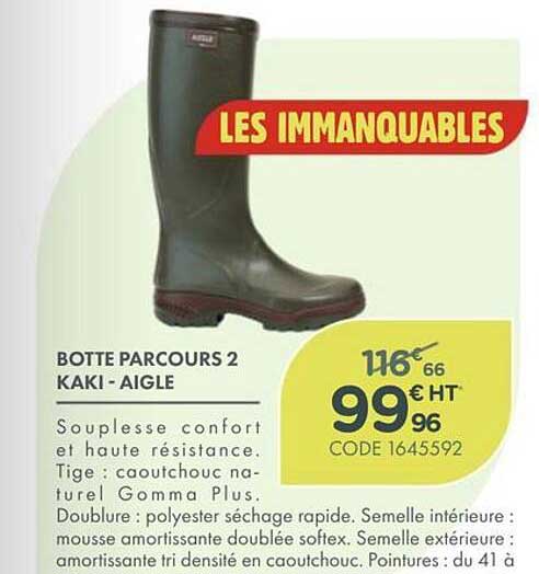 BOTTE PARCOURS 2 KAKI - AIGLE