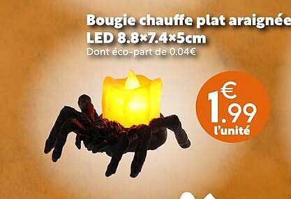 Bougie chauffe plat araignée LED 8.8×7.4×5cm