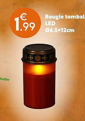 Bougie tombale LED Ø6.5*12cm