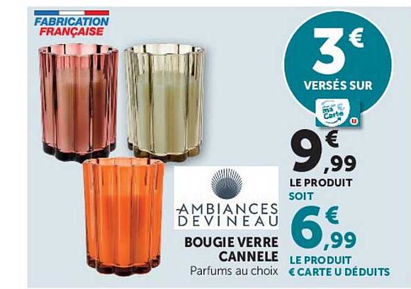 BOUGIE VERRE CANNELÉ