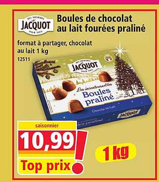 Boules de chocolat au lait fourrées praliné