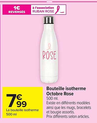 Bouteille isotherme Octobre Rose 500 ml.