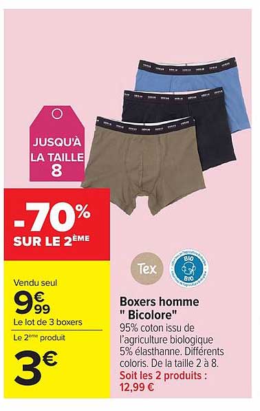 Boxers homme "Bicolore"