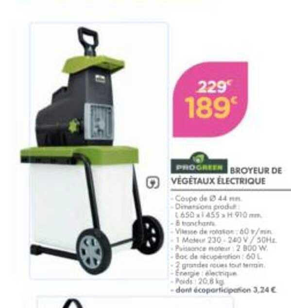 BROYEUR DE VÉGÉTAUX ÉLECTRIQUE