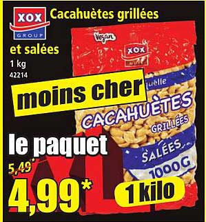 Cacahuètes grillées et salées 1 kg 42214