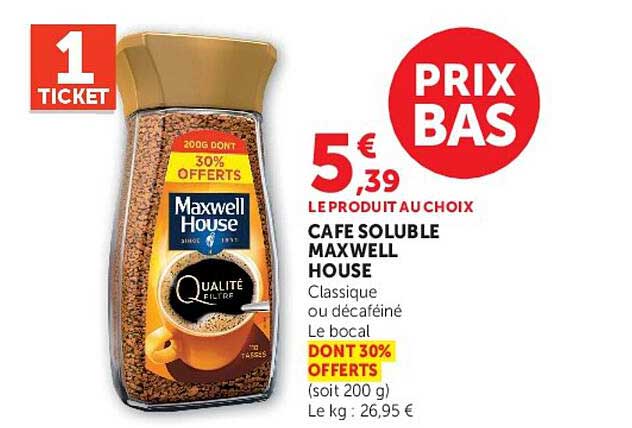 CAFE SOLUBLE MAXWELL HOUSE