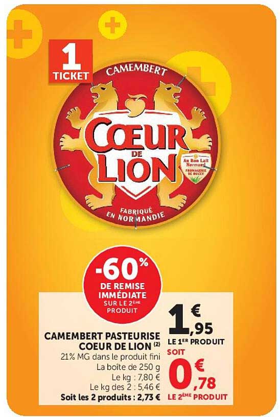 CAMEMBERT PASTEURISÉ CŒUR DE LION