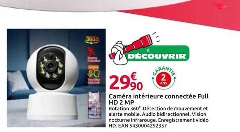 Caméra intérieure connectée Full HD 2 MP