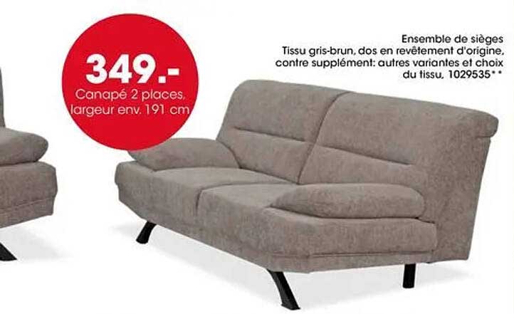 Canapé 2 pièces, largeur env. 191 cm