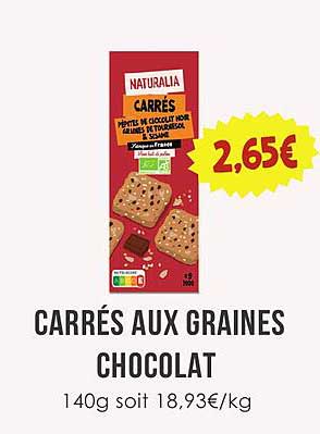 CARRÉS AUX GRAINES CHOCOLAT