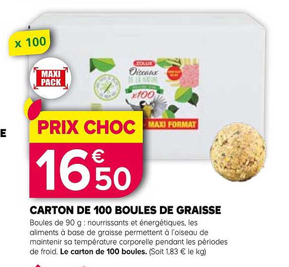 CARTON DE 100 BOULES DE GRAISSE