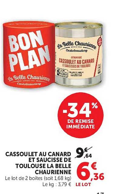 CASSOULET AU CANARD ET SAUCISSE DE TOULOUSE LA BELLE CHAURIENNE