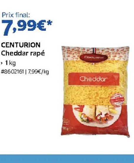 CENTURION Cheddar rapé > 1 kg